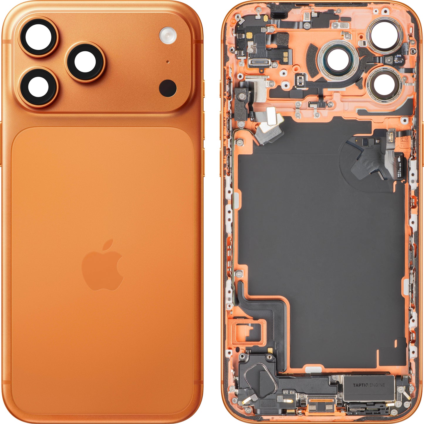 Apple iPhone 17 Pro Max Akkudeckel, mit Mittelgehäuse, Vollständige Teile, Orange (Cosmic Orange), Swap