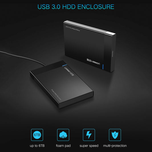 UGREEN US221 Rack für HDD / SSD SATA 2,5 Zoll, USB 3.0, Schwarz