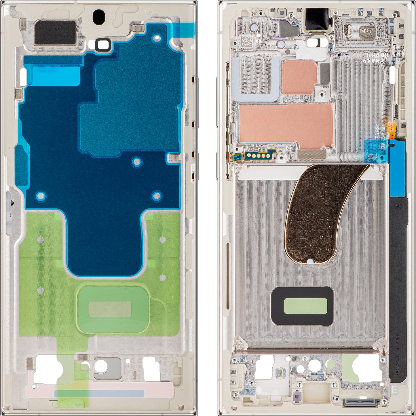Mijloc Fall Samsung Galaxy S23 Ultra S918, Crem, Service Pack GH96-15833B
