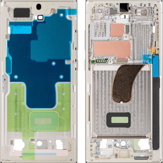 Mijloc Fall Samsung Galaxy S23 Ultra S918, Crem, Service Pack GH96-15833B