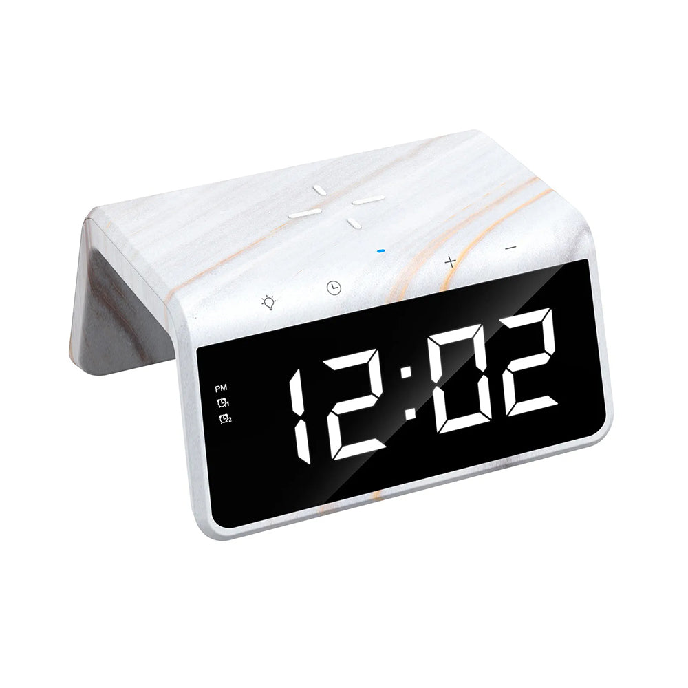 Digitaluhr HAVIT W320 mit Wireless QI-Ladung, Weiß