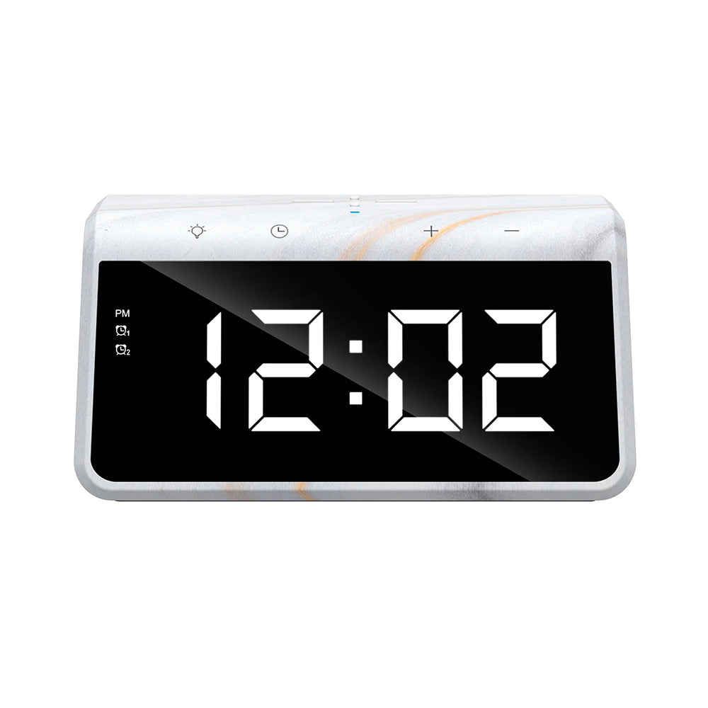 Digitaluhr HAVIT W320 mit Wireless QI-Ladung, Weiß