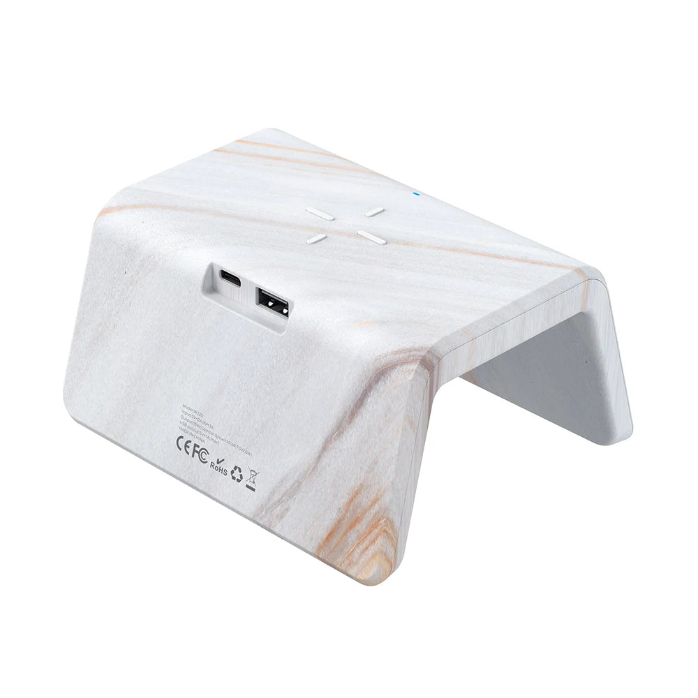 Digitaluhr HAVIT W320 mit Wireless QI-Ladung, Weiß