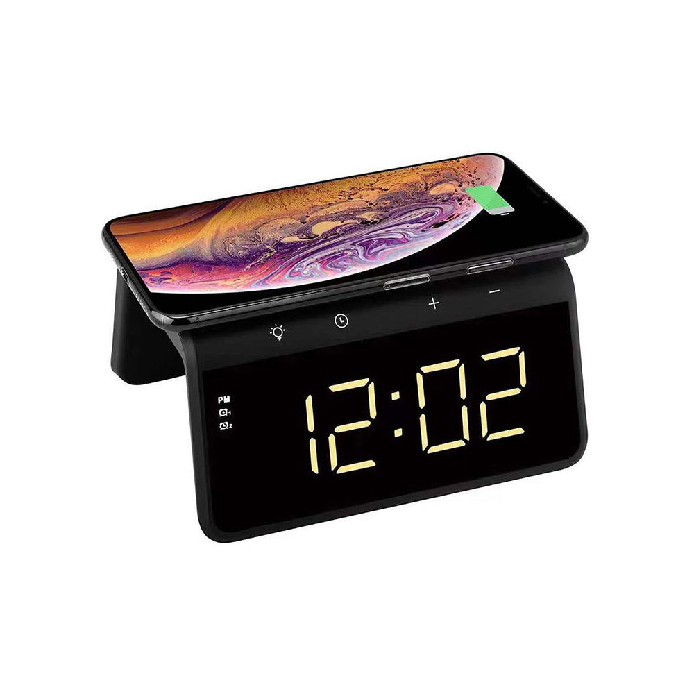 Digitaluhr HAVIT W320 mit Wireless QI-Ladung, Weiß