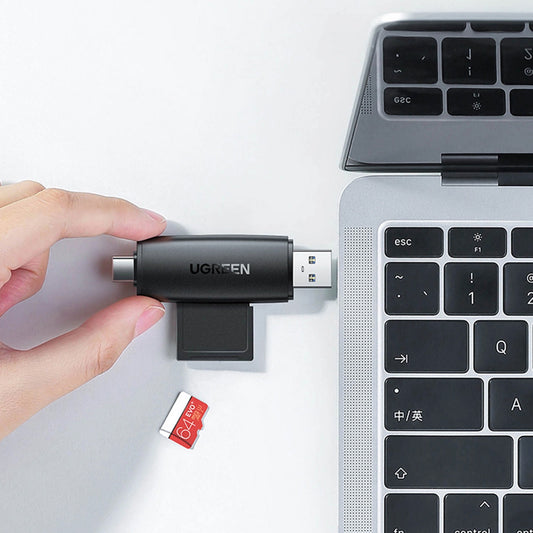 USB / USB-C Kartenleser UGREEN CM304, SD - microSD, Schwarz