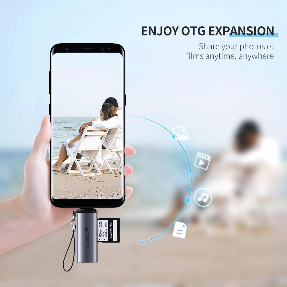 Kartenleser USB-C UGREEN CM184, SD - microSD, Grau