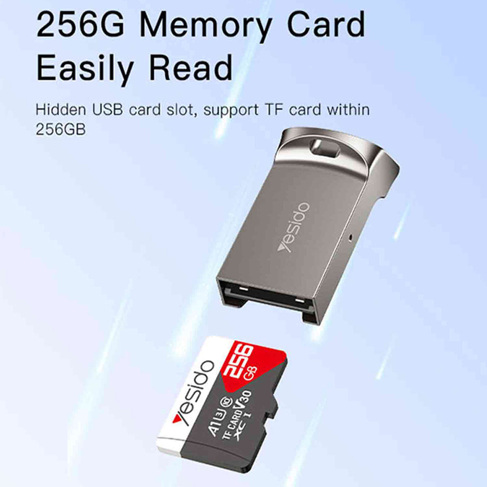 USB-Kartenleser Yesido GS20, microSD, Grau