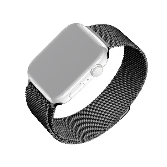 Fixed Mesh Armband für Apple Watch 42mm / 41mm / 40mm / 38mm Serie, Schwarz
