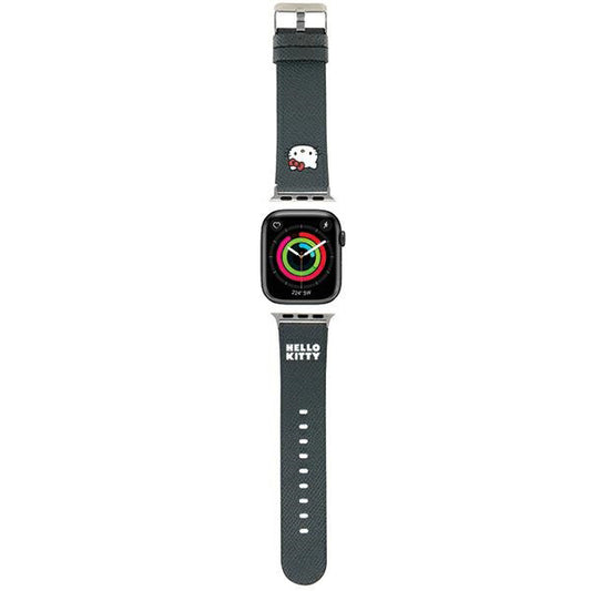 Hello Kitty Lederarmband Kitty Head für Apple Watch 42mm / 41mm / 40mm / 38mm Serie, Schwarz