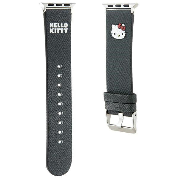 Hello Kitty Lederarmband Kitty Head für Apple Watch 42mm / 41mm / 40mm / 38mm Serie, Schwarz