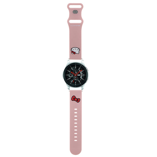 Hello Kitty Silikonarmband Kitty Head für Samsung Galaxy Watch / Huawei Watch 46mm / 45mm / 41mm Serie, Rosa