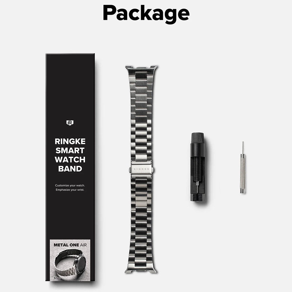 Ringke Metal One Air Armband für Samsung Galaxy Watch8 / Watch8 Classic Series, Silberfarben