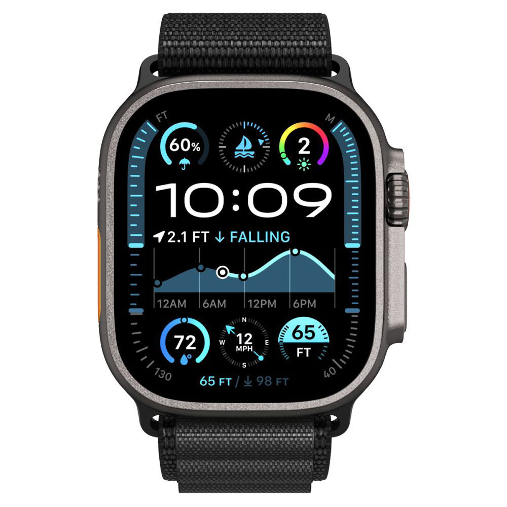 Spigen WBF1 Armband für Apple Watch 49mm / 46mm / 45mm / 44mm Serie, Schwarz AMP10144