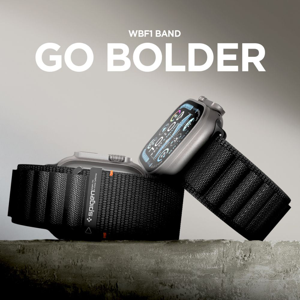 Spigen WBF1 Armband für Apple Watch 49mm / 46mm / 45mm / 44mm Serie, Schwarz AMP10144