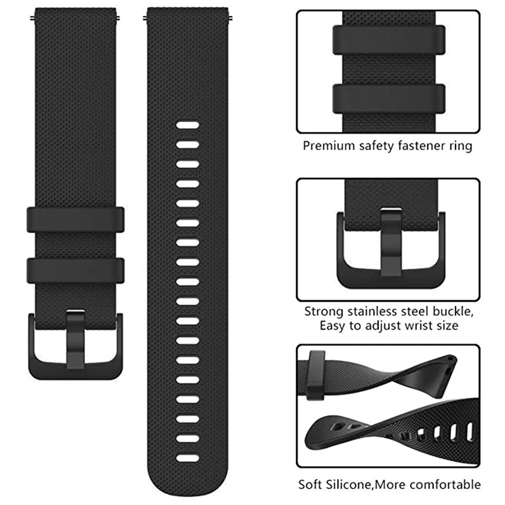Techsuit W006 Armband für Samsung Galaxy Watch / Huawei Watch Series, 20mm, Schwarz