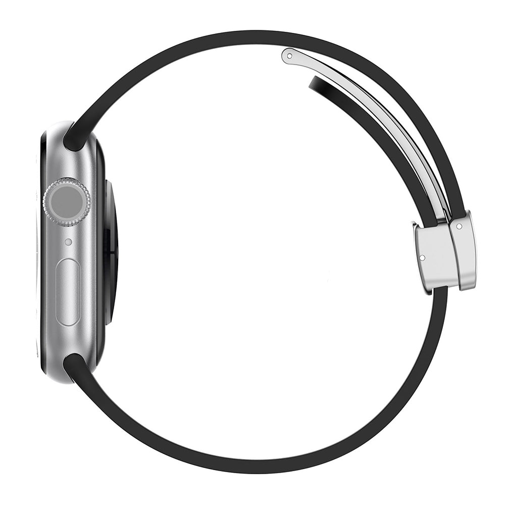 Techsuit W011 Armband für Apple Watch 42mm / 41mm / 40mm / 38mm Serie, Schwarz