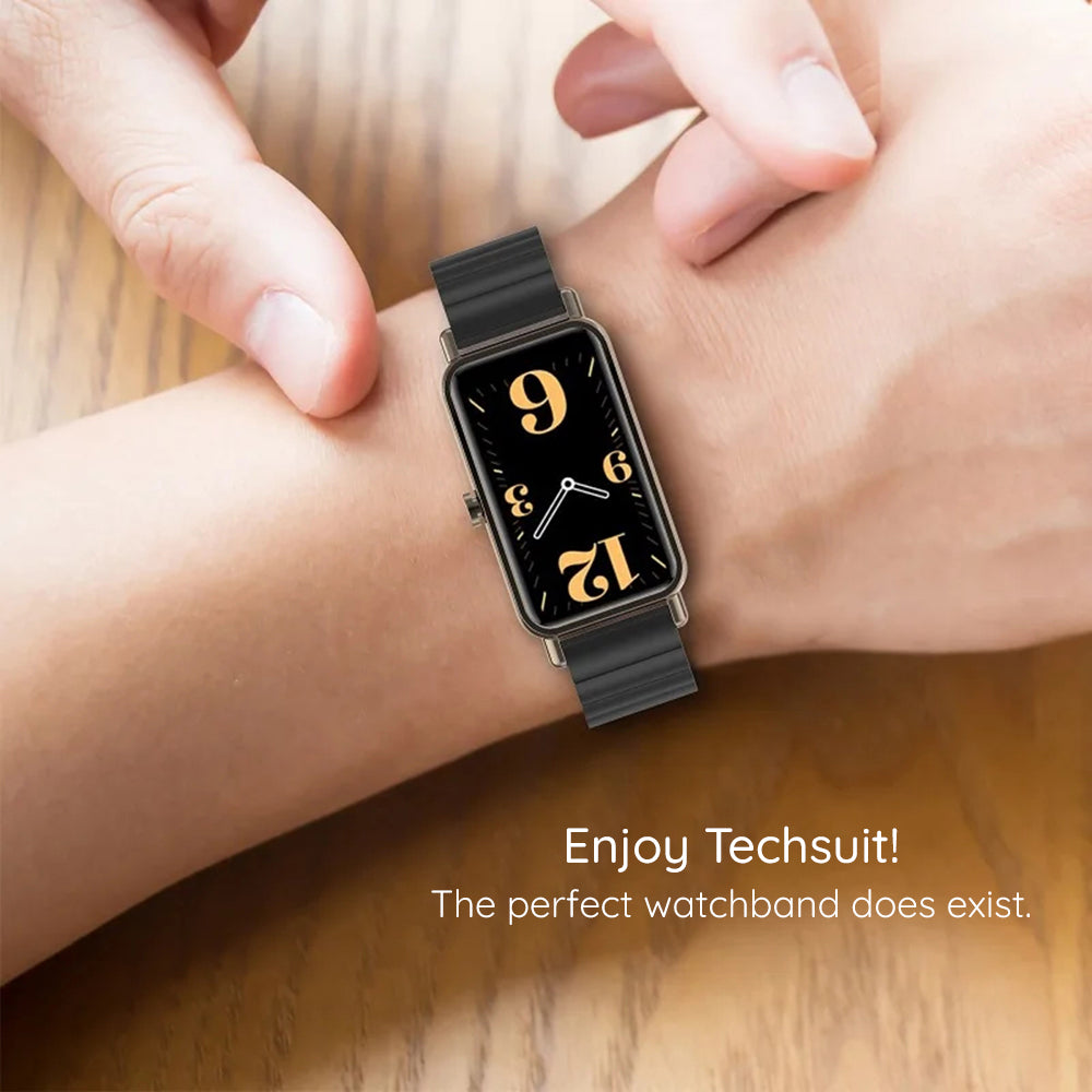 Techsuit W012 Armband für Garmin Instinct / Approach / Fenix Watch Series, 20mm, Schwarz