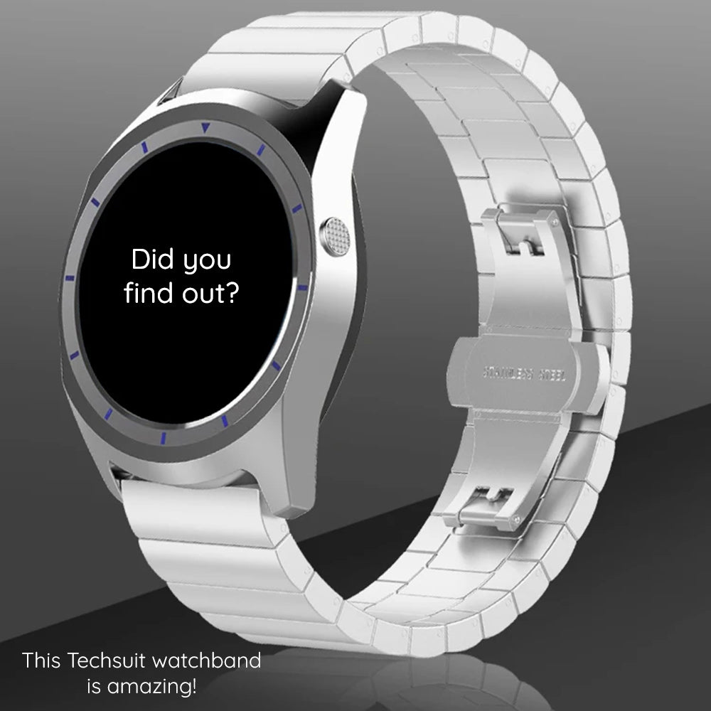 Techsuit W012 Armband für Huawei Watch / Xiaomi Watch Series, 22mm, Silberfarben