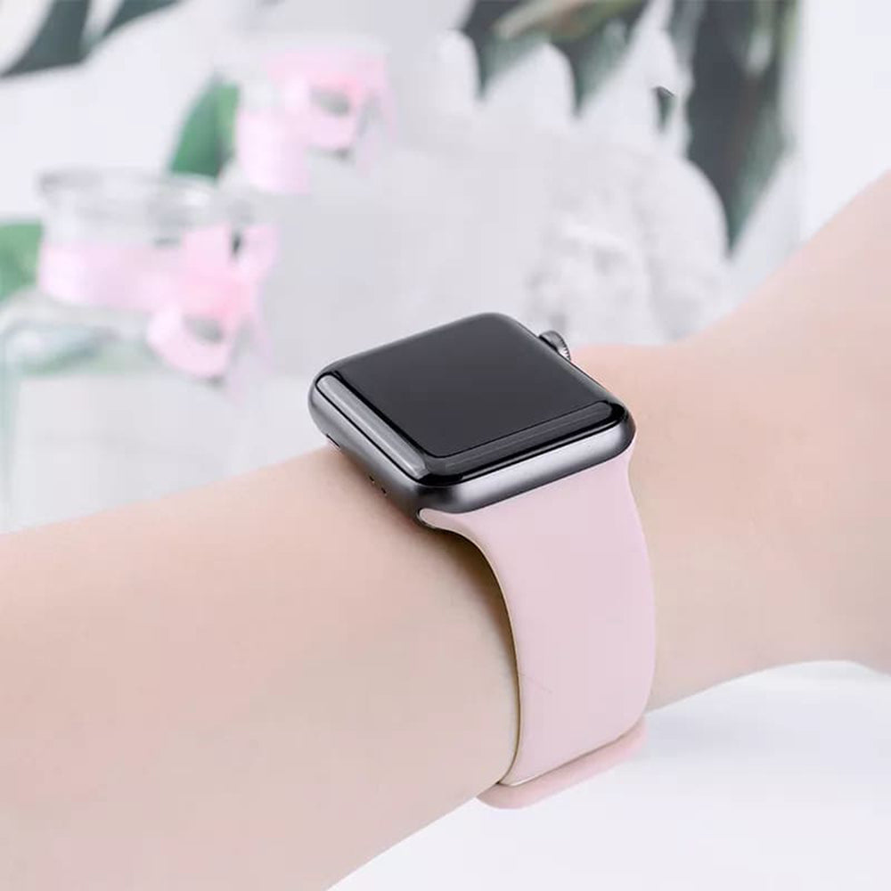 Techsuit W031 Armband für Apple Watch 49mm / 46mm / 45mm / 44mm / 42mm Serie, Hellrosa