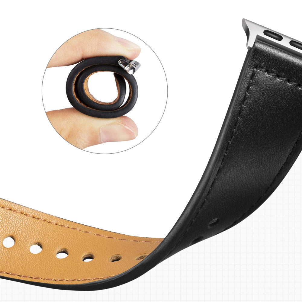 Techsuit W033 Armband für Apple Watch 42mm / 41mm / 40mm / 38mm Serie, Schwarz