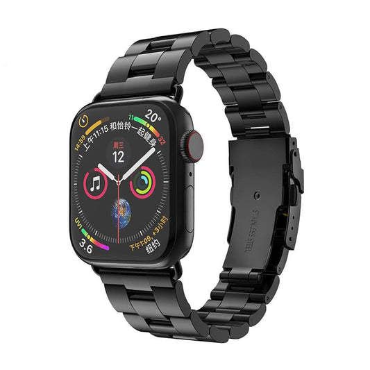 Techsuit W036 Armband für Apple Watch 42mm / 41mm / 40mm / 38mm Serie, Schwarz