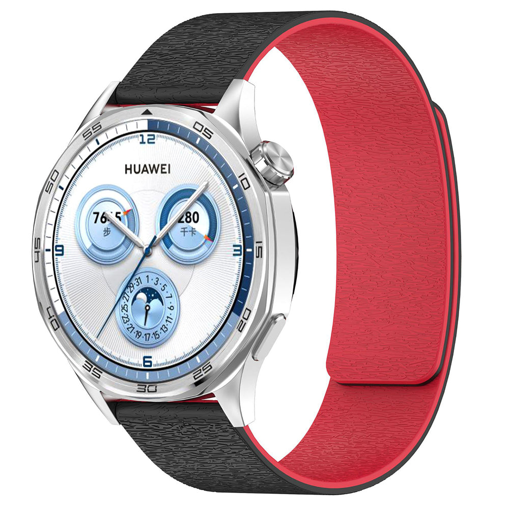 Techsuit W074 Armband für Samsung Galaxy Watch Series, 20mm, Schwarz Rot