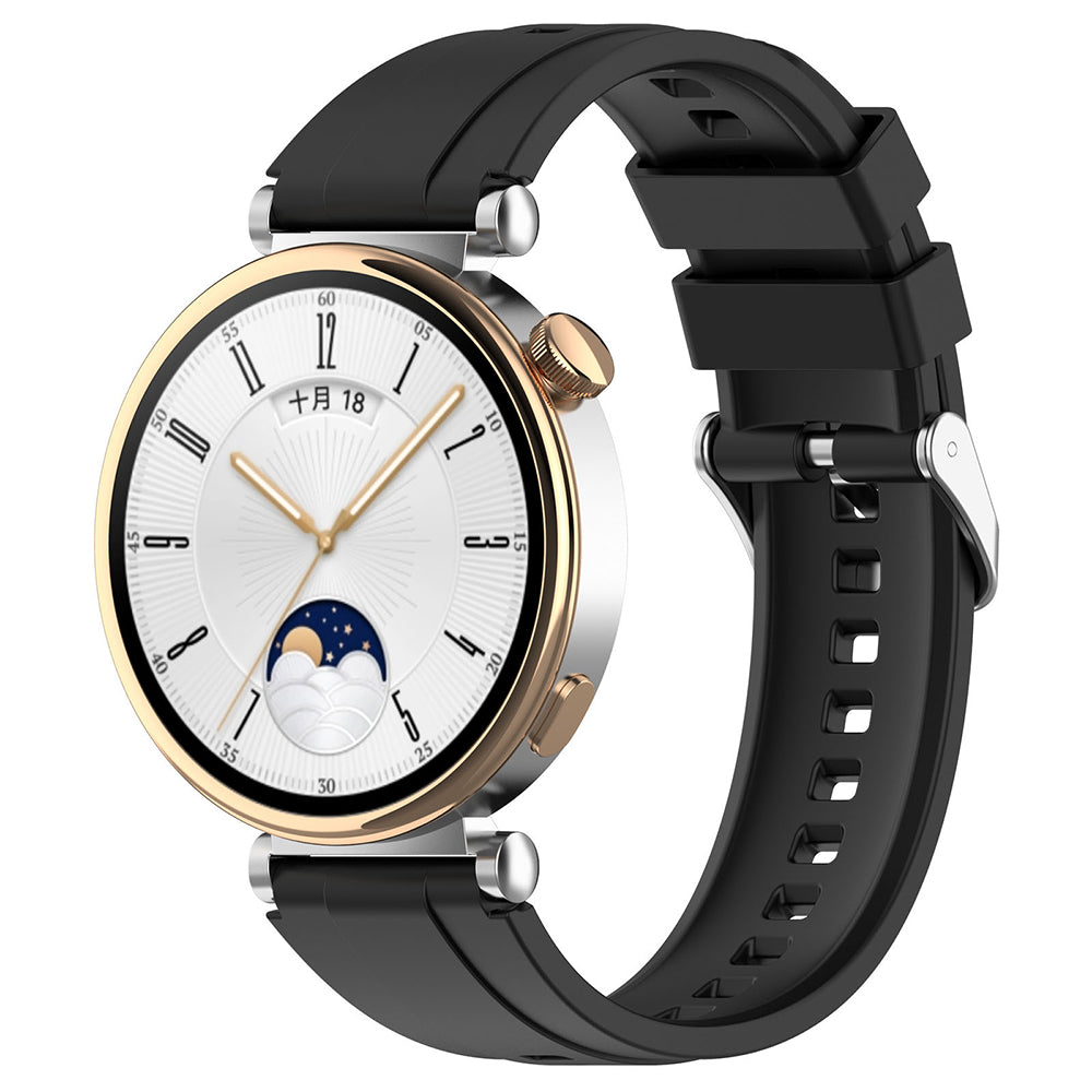 Techsuit W075 Armband für Huawei Watch / Garmin Watch Series, 18mm, Schwarz