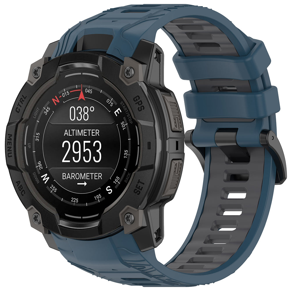 Techsuit W077 Armband für Garmin Instinct 3 50mm Solar / Instinct 3 50mm, Marineblau