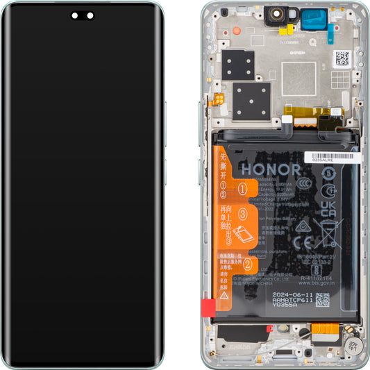 Touchscreen-Display Honor 200 Pro, mit Rahmen, smaragdgrün, Service Pack 0235ALRE