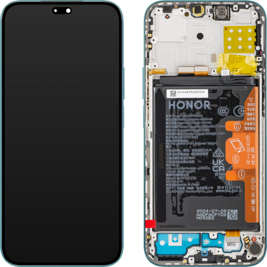 Touchscreen Display Touchscreen Honor 200 Lite, mit Rahmen, Blau (Cyan Lake), Service Pack 0235ALPU