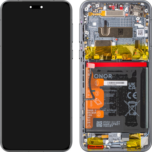 Display mit Touchscreen Honor Magic7 Pro, mit Rahmen und Akku, Schwarz, Service Pack 0235AMRM