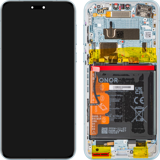 Display mit Touchscreen Honor Magic7 Pro, mit Rahmen und Akku, Blau (Breeze Blue), Service Pack 0235AMRP