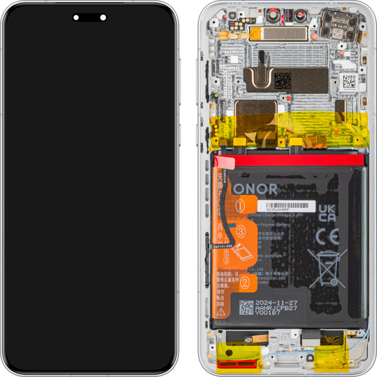 Display mit Touchscreen Honor Magic7 Pro, mit Rahmen und Akku, Grau (Lunar Shadow Grey), Service Pack 0235AMRN