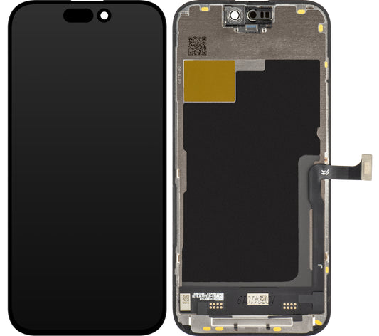 JK Touchscreen Display für Apple iPhone 15 Pro, mit Rahmen, In-Cell LCD Version, Schwarz