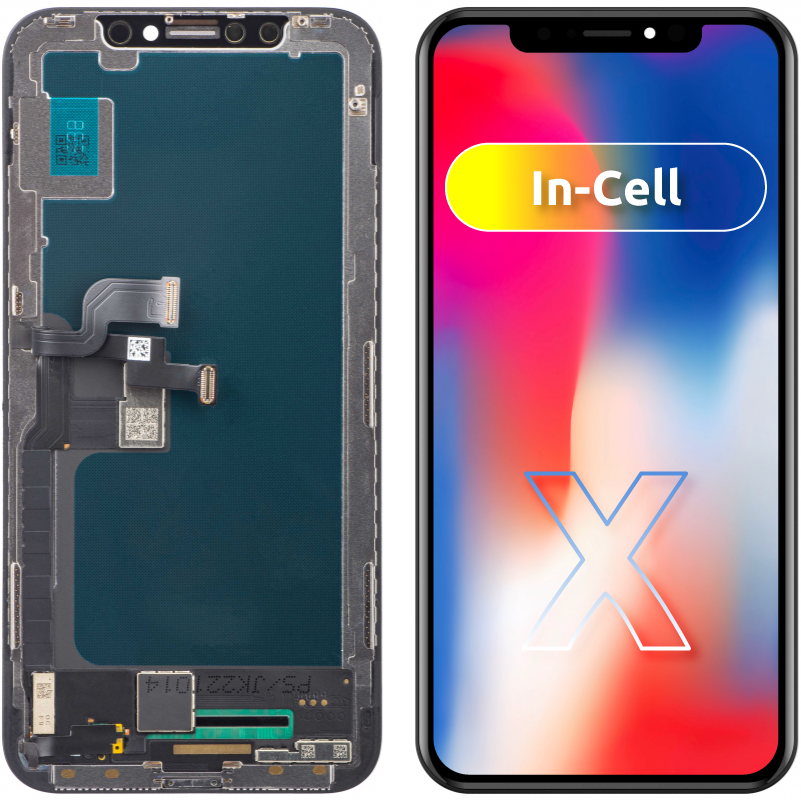 JK Touchscreen Display for Apple iPhone X, with Frame, In-Cell LCD Version, Black