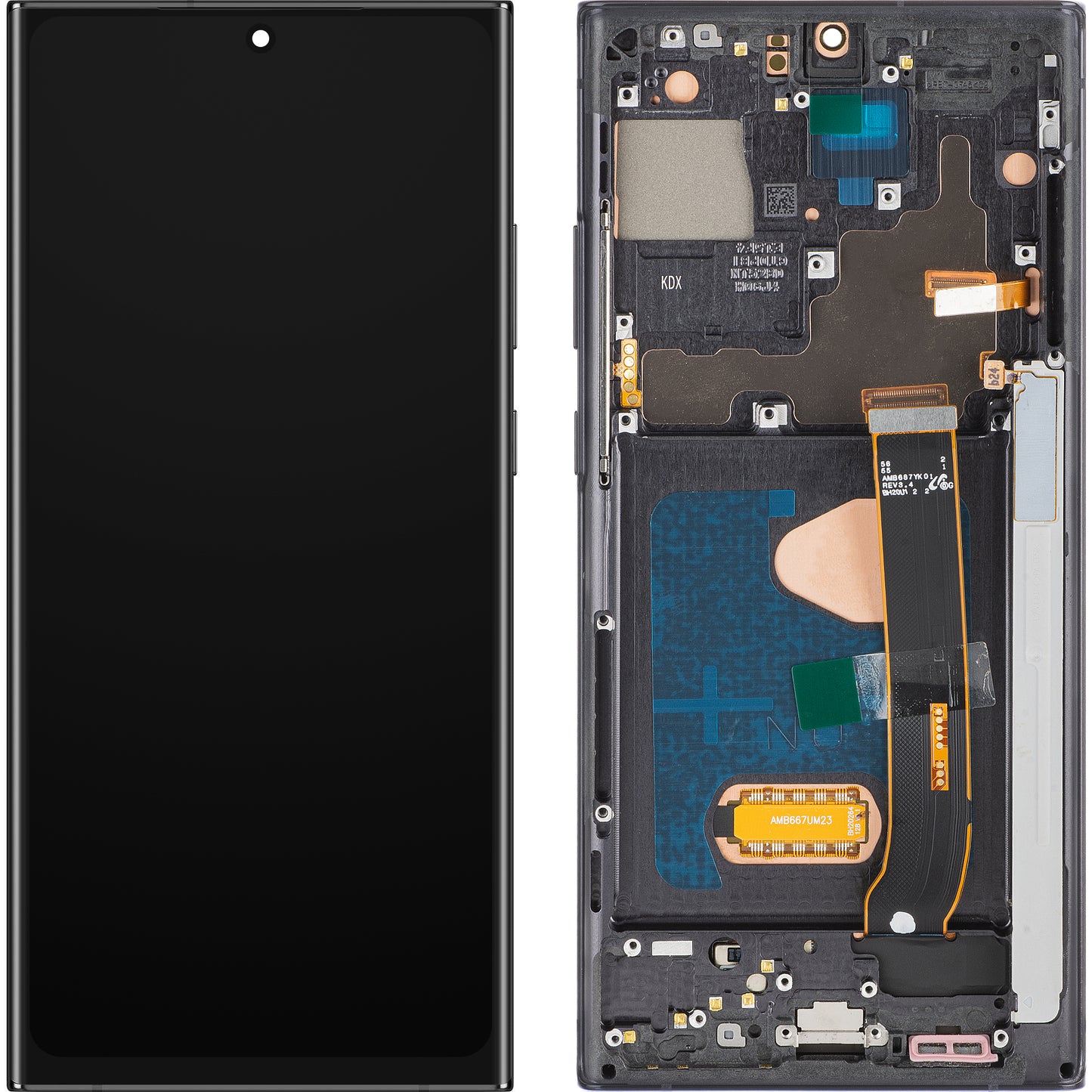 Display mit Touchscreen MP kompatibel mit Samsung Galaxy Note 20 Ultra N985, mit Rahmen, OLED-Version, Schwarz