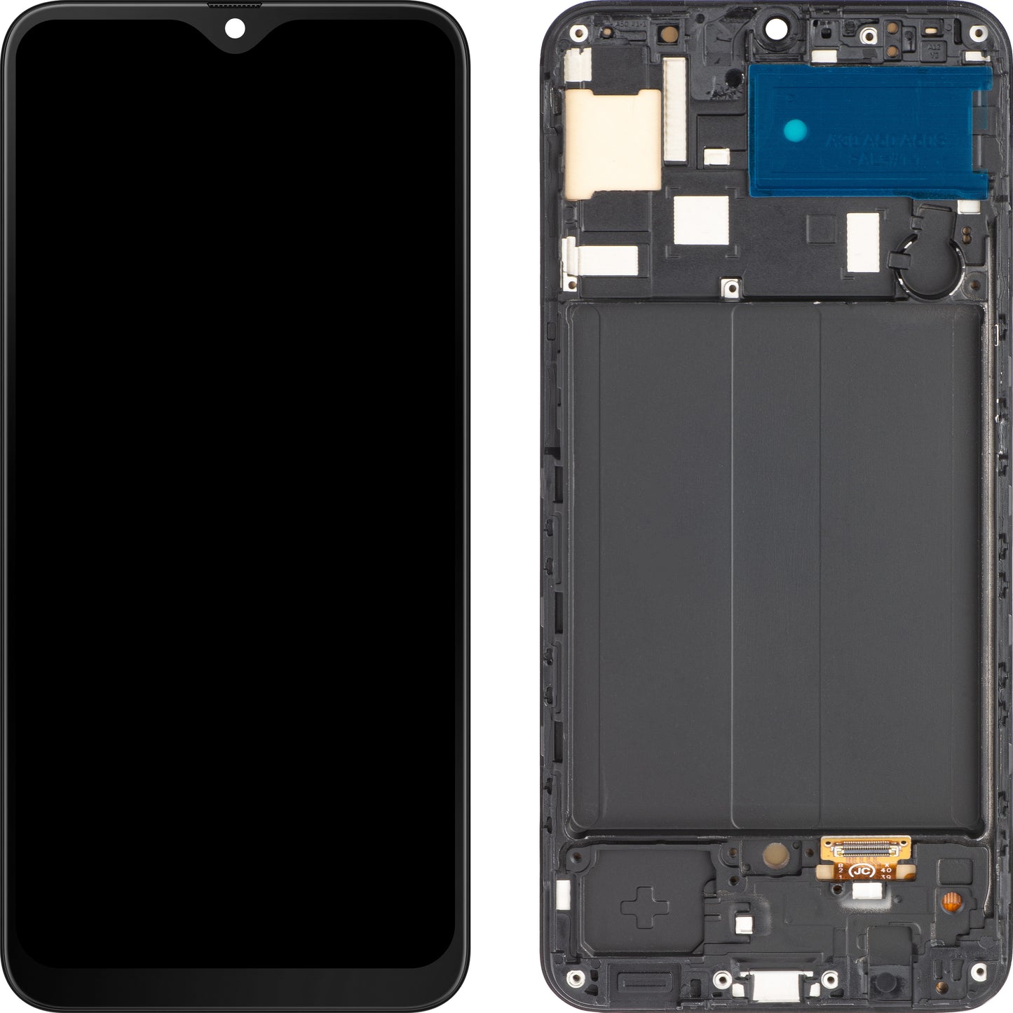 MP Touchscreen Display kompatibel zu Samsung Galaxy A50 A505, mit Rahmen, OLED Version, Schwarz