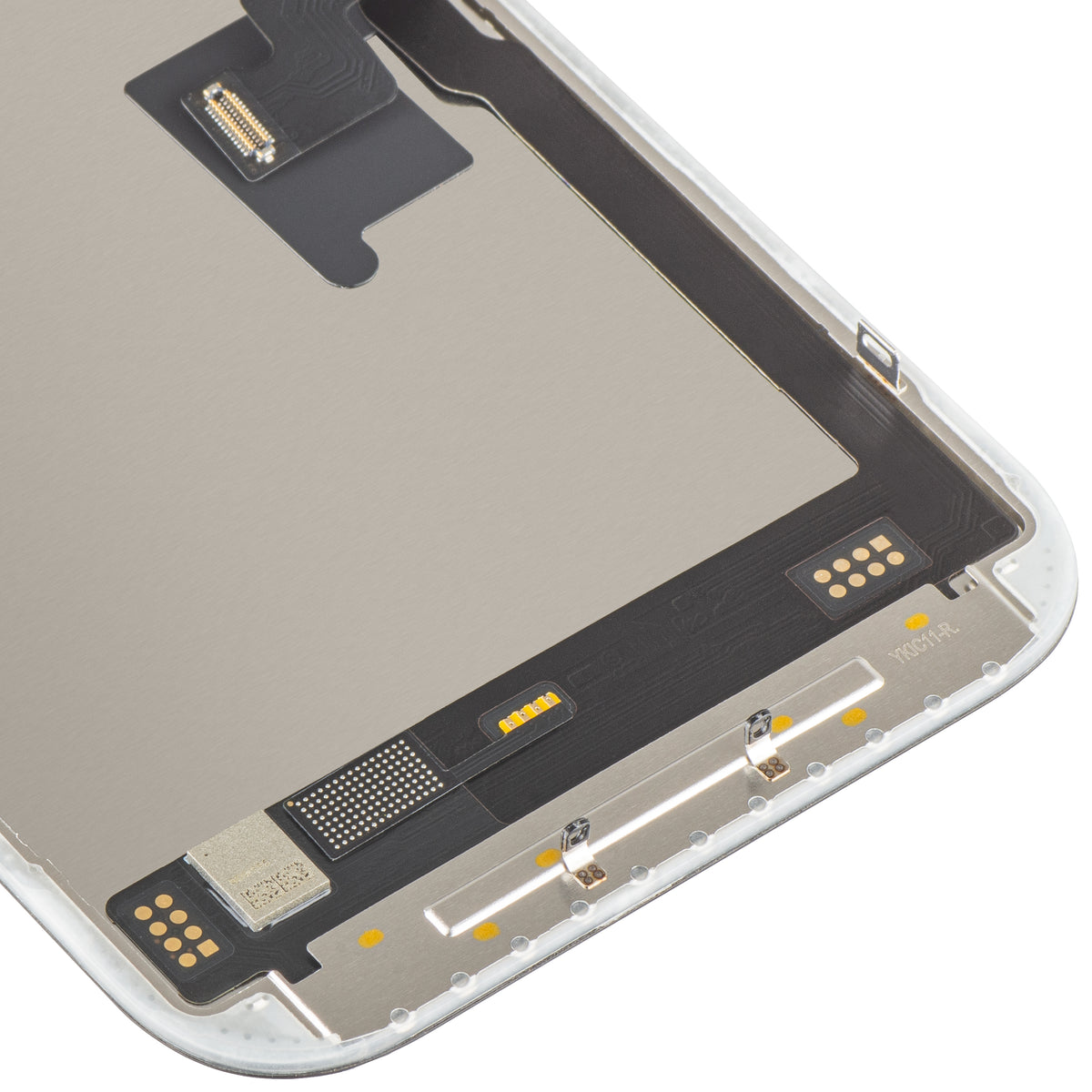 Display mit MP Touchscreen kompatibel mit Apple iPhone 16 Pro, mit Rahmen, Soft OLED FHD 120Hz IC Movable, Schwarz