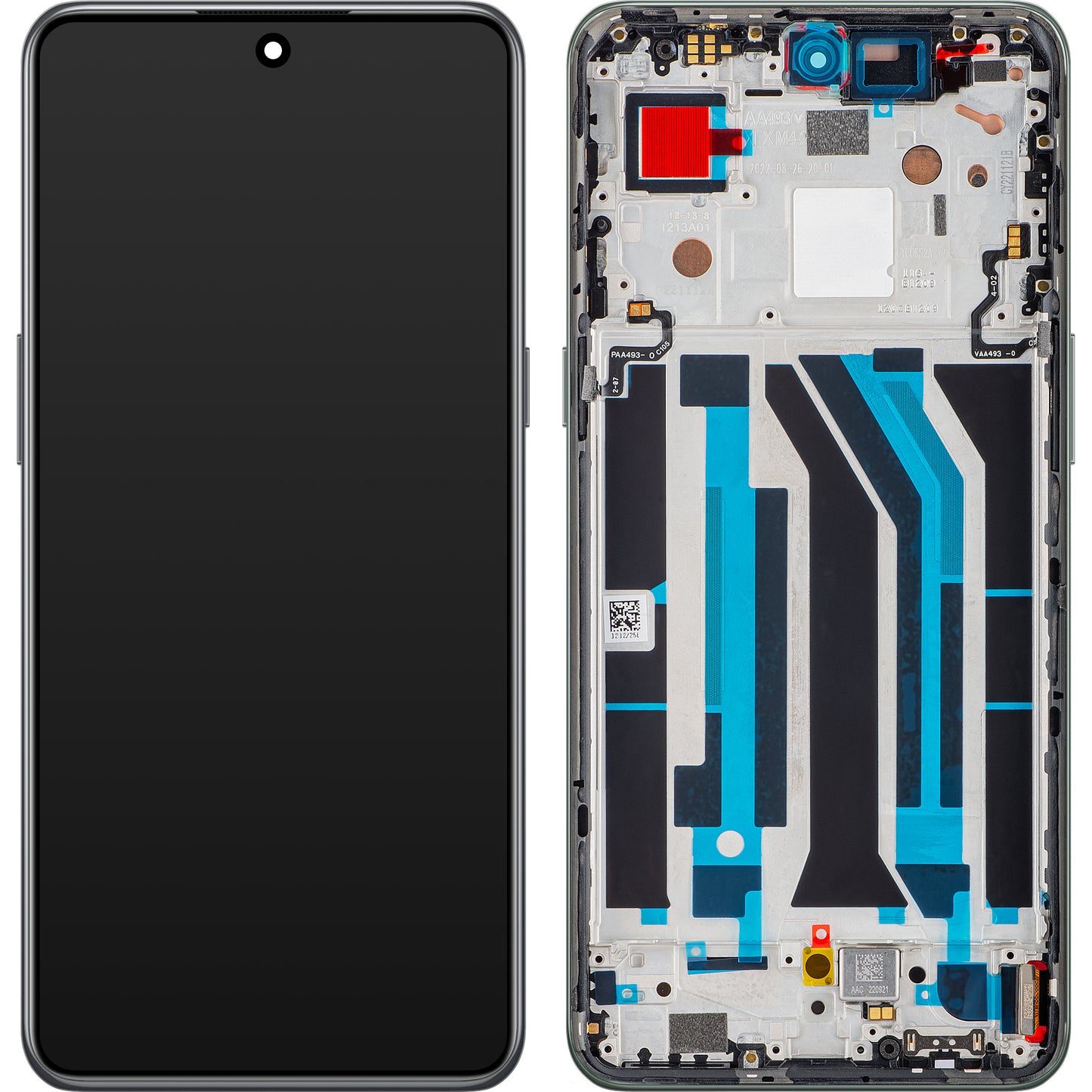 Display / Touchscreen für OnePlus 10T / Ace Pro | mit Rahmen | Grün (Jade Green) | Service Pack