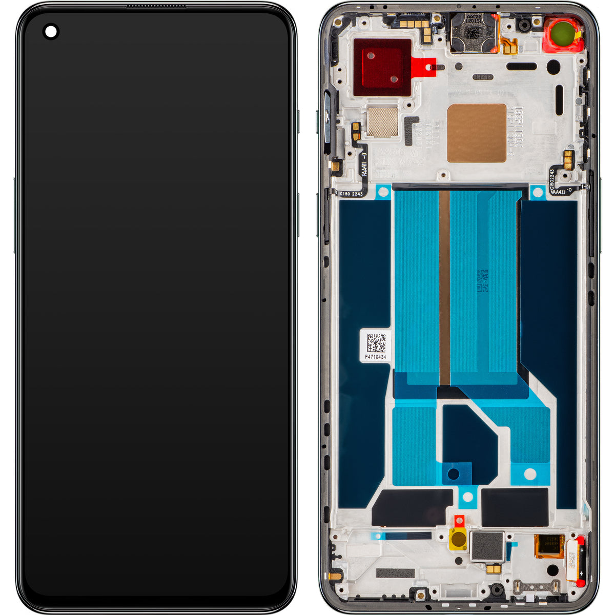 Display / Touchscreen für OnePlus Nord 2T | mit Rahmen | Grün (Jade Fog) | Service Pack