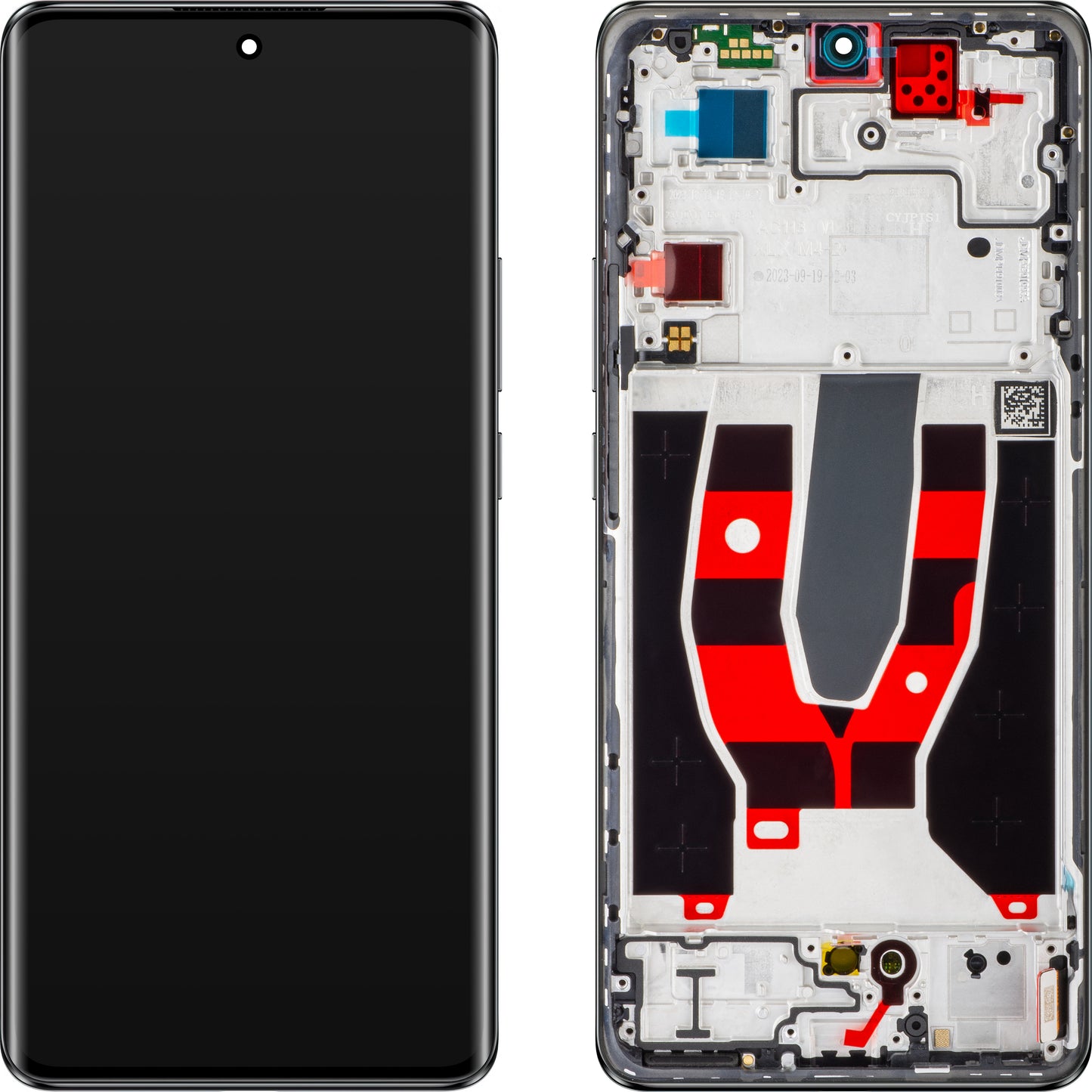 Oppo Reno10 Touchscreen Display mit Rahmen, Schwarz (Silbergrau), Service Pack 621029000060