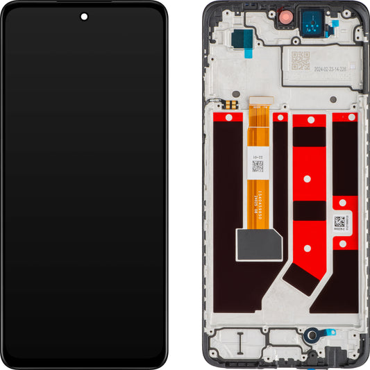 Touchscreen Display Oppo A58 4G, mit Rahmen, Schwarz, Service Pack 621029000089