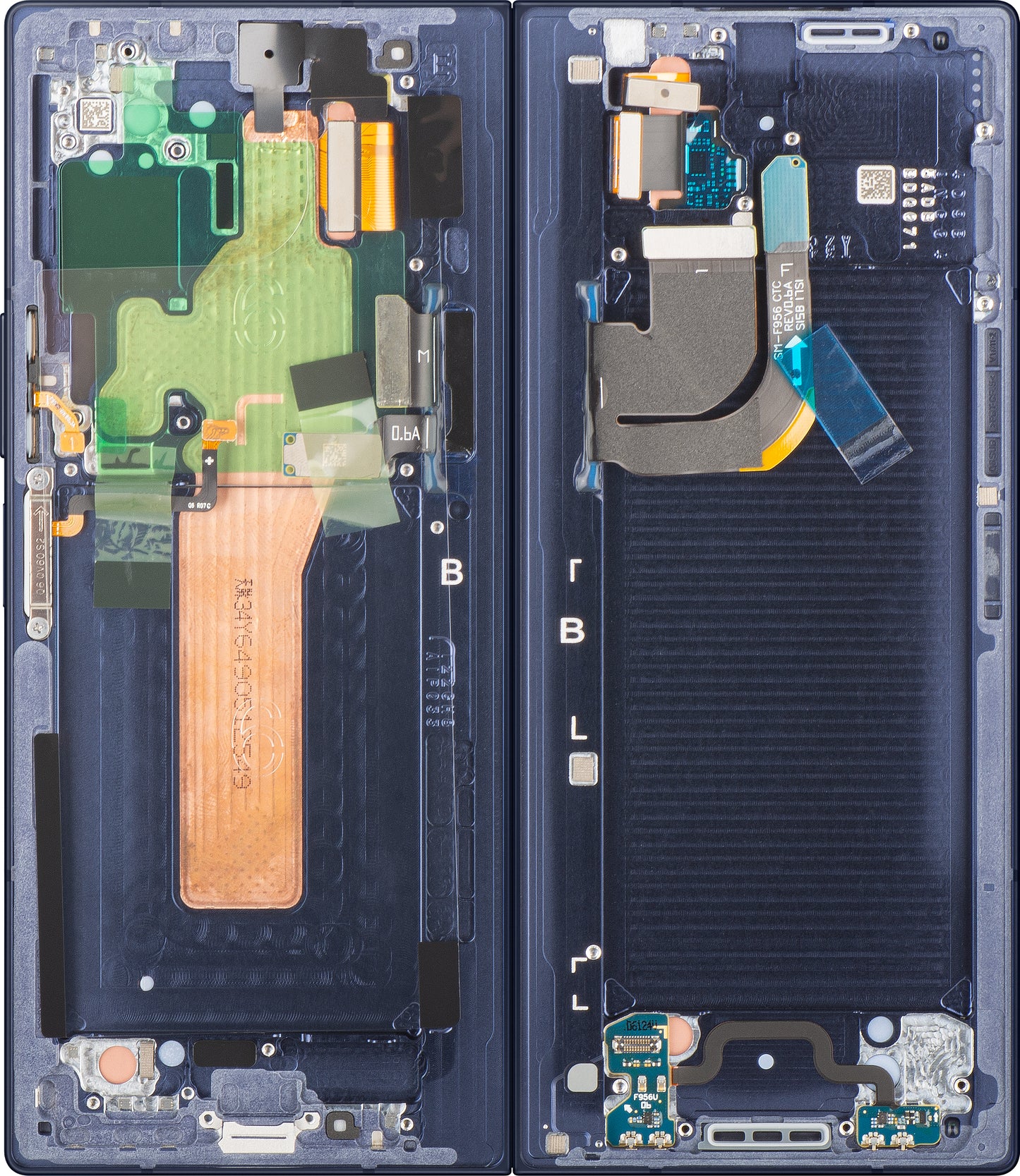 Samsung Galaxy Z Fold6 F956 Touchscreen-Display mit Rahmen, Unterer Innenteil, Marineblau (Navy), Service Pack GH82-35042C