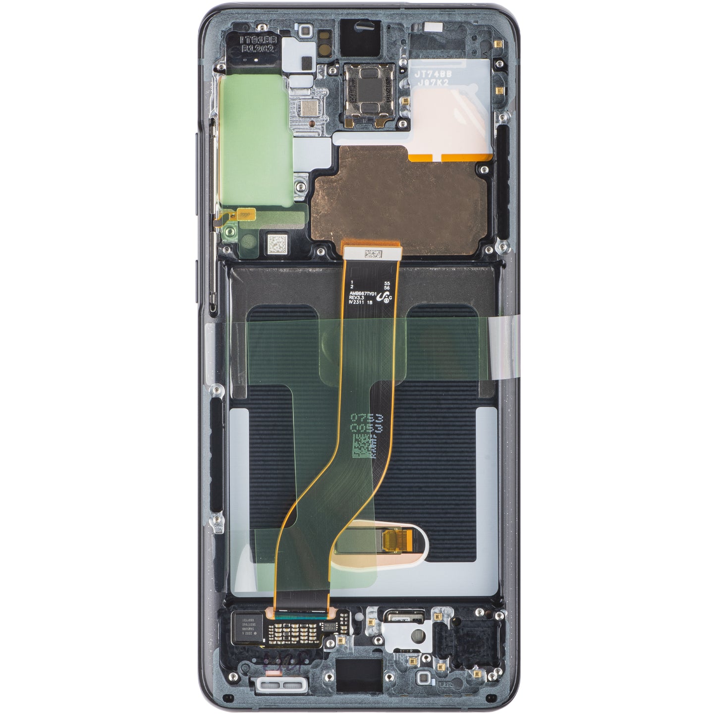 Touchscreen Display Samsung Galaxy S20+ 5G G986 / S20+ G985, mit Rahmen, Schwarz, Service Pack GH82-31441A