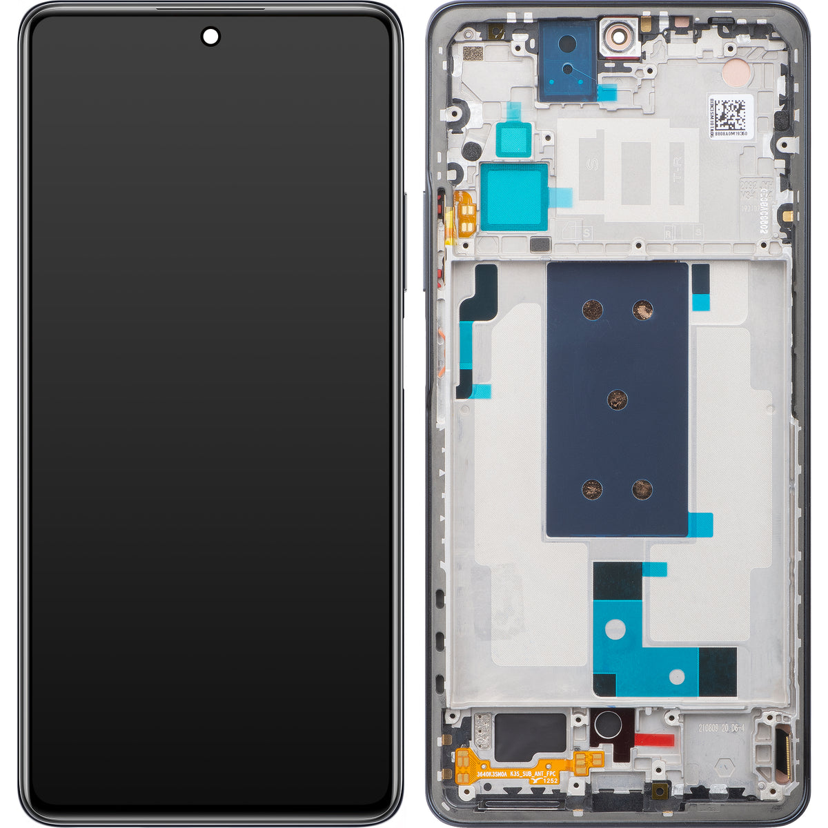 Touchscreen-Display Xiaomi 11T Pro, mit Rahmen, Grau, Swap 5600030K3S00
