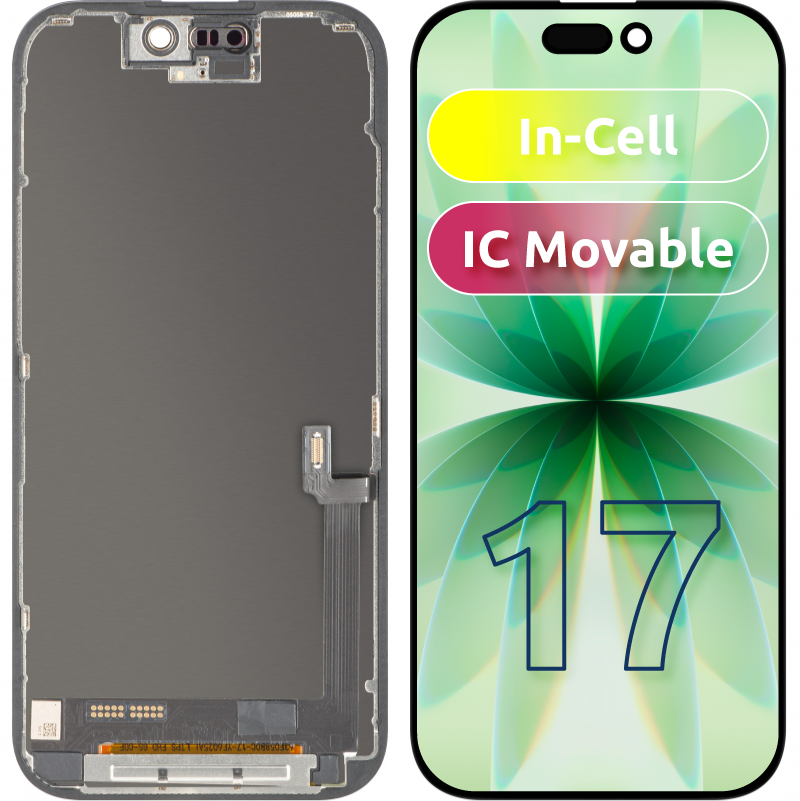 Display mit Touchscreen ZY für Apple iPhone 17, mit Rahmen, LCD In-Cell IC Movable Version, Schwarz