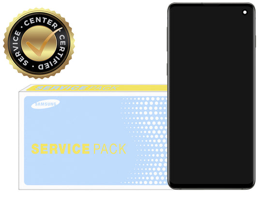 Samsung Galaxy Galaxy S10 G973 Touchscreen-Display mit Rahmen, Silber (Prisma Weiß), Service Pack GH82-18850B