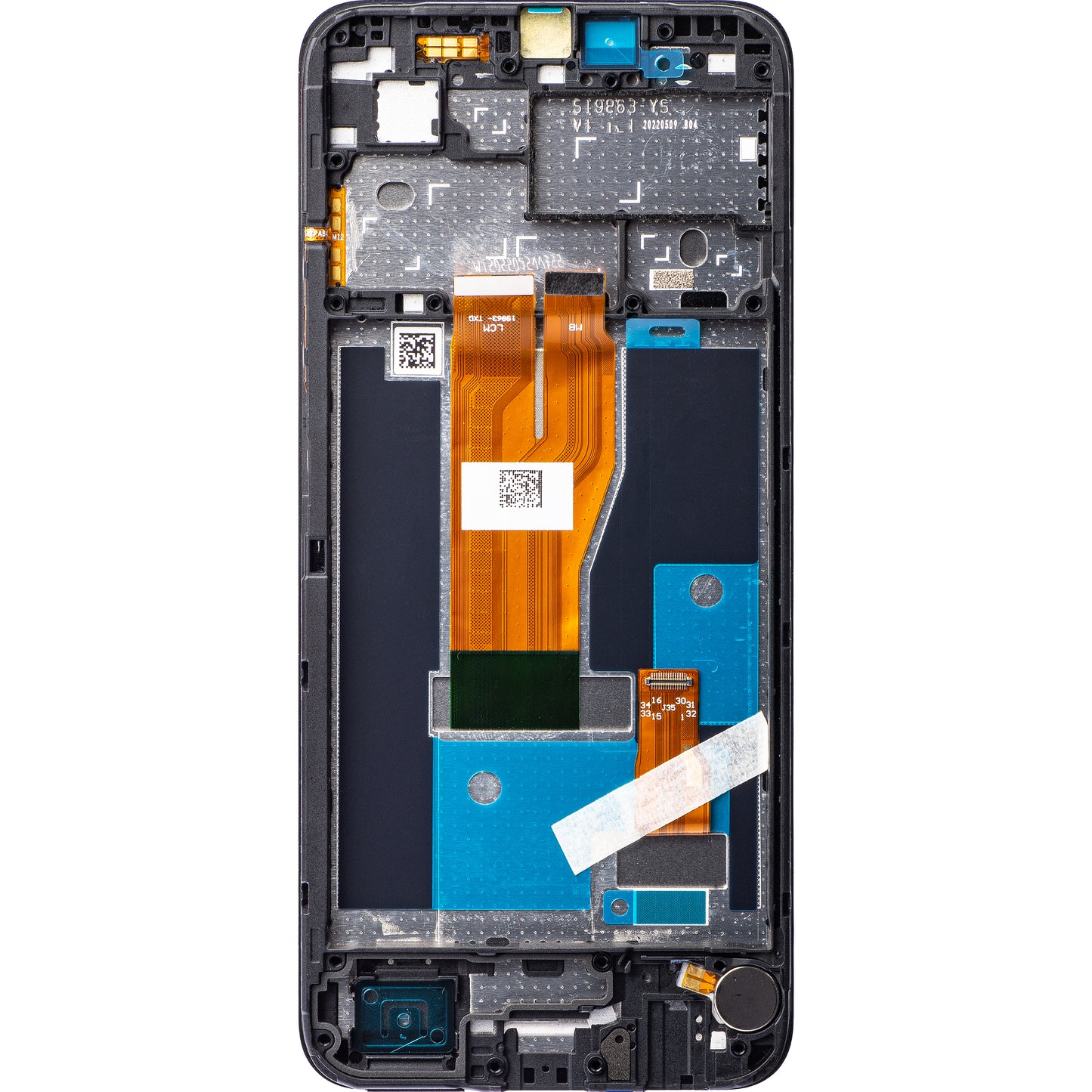 Touchscreen Display Realme C30 / Narzo 50i Prime, mit Rahmen, Schwarz, Service Pack 4130279