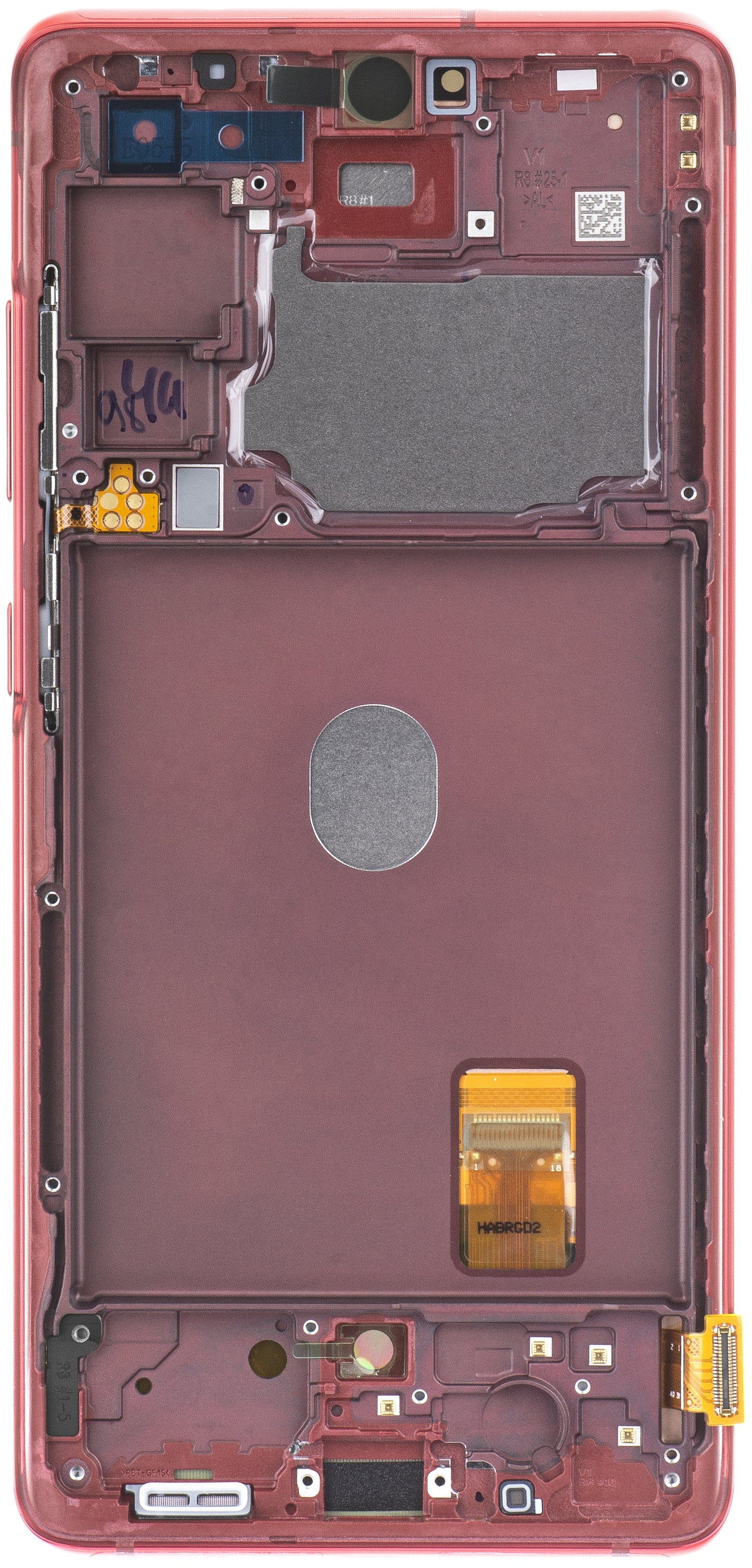 Touchscreen Display Samsung Galaxy S20 FE G780, mit Rahmen, Rot, Service Pack GH82-24219E