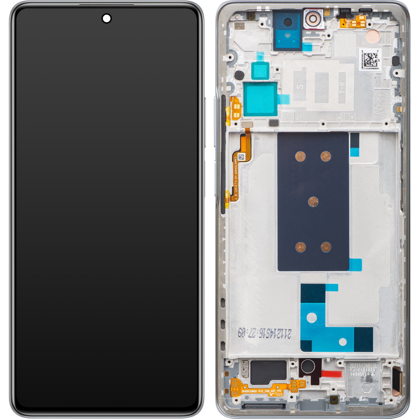 Display / Touchscreen für Xiaomi 11T | mit Rahmen | Silber | Service Pack